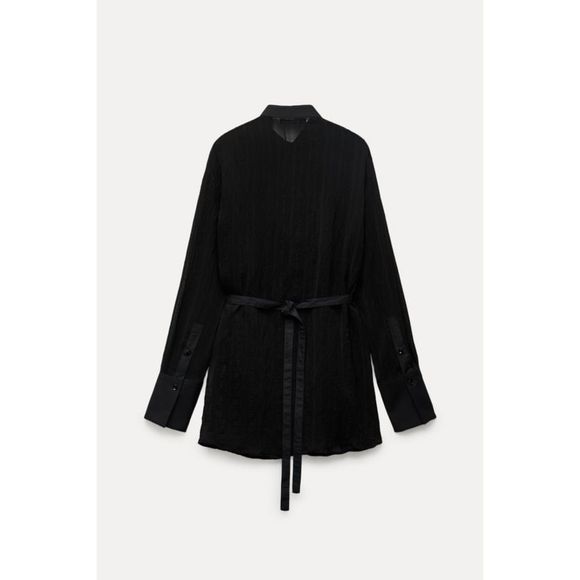 ZARA PLEATED YOKE SHIRT ZW COLLECTION - Picture 7 of 13